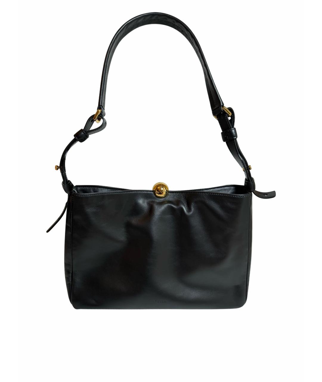 FURLA Черная кожаная сумка через плечо, фото 1