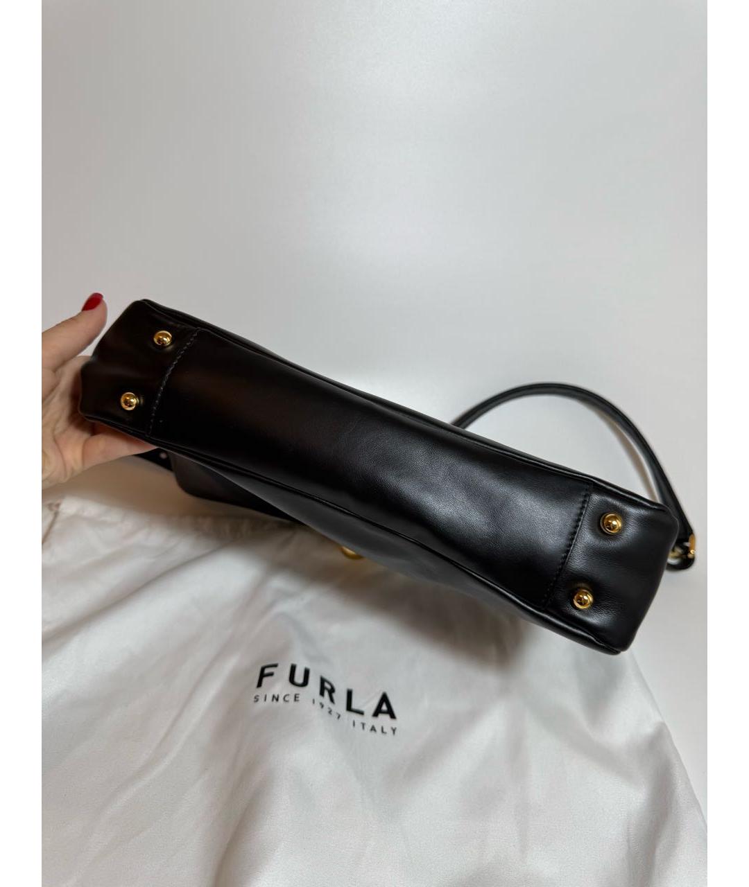 FURLA Черная кожаная сумка через плечо, фото 6