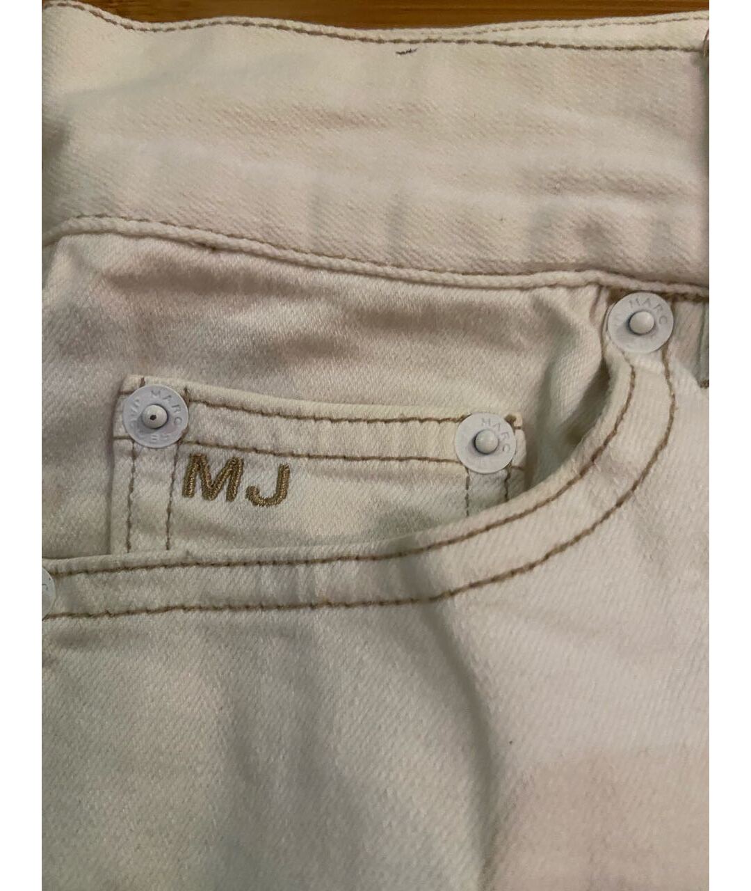 MARC BY MARC JACOBS Белые хлопковые прямые джинсы, фото 4