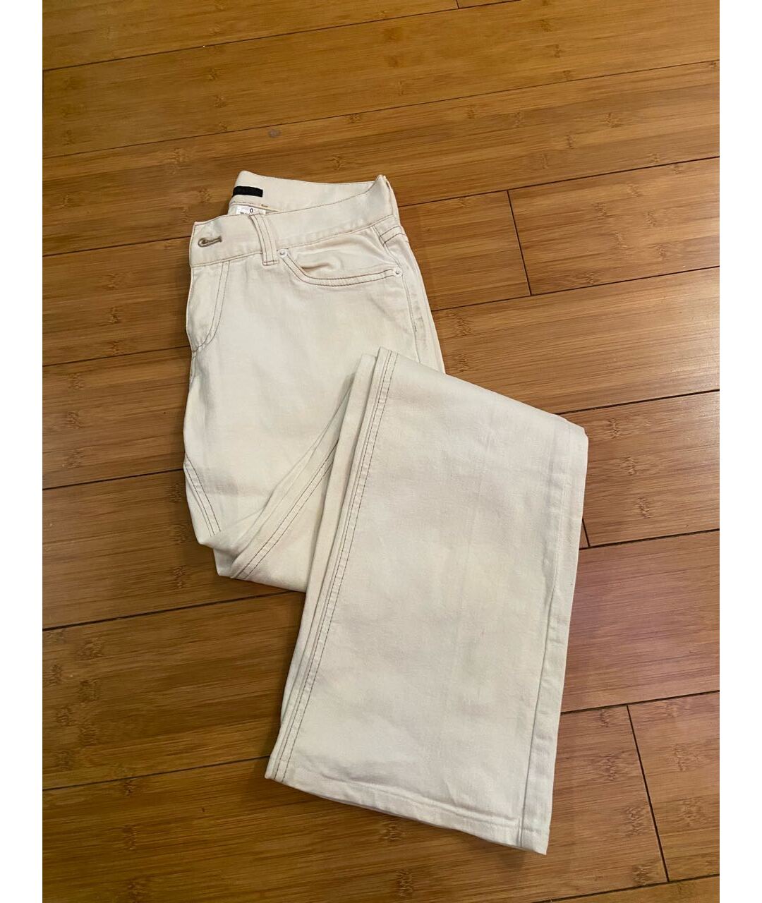 MARC BY MARC JACOBS Белые хлопковые прямые джинсы, фото 5