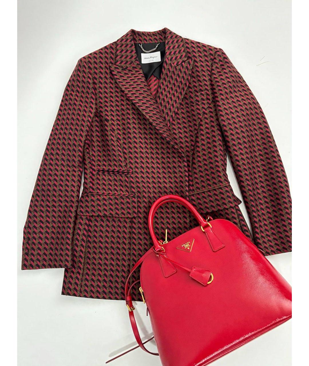 FERRAGAMO Бордовый жакет/пиджак, фото 8