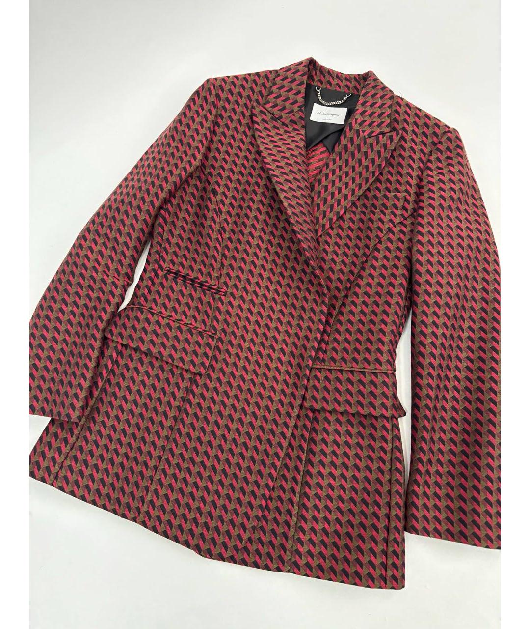 FERRAGAMO Бордовый жакет/пиджак, фото 6