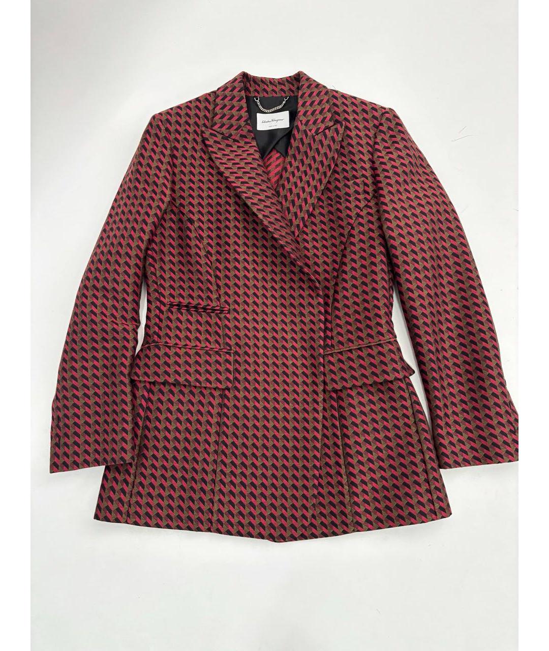 FERRAGAMO Бордовый жакет/пиджак, фото 5