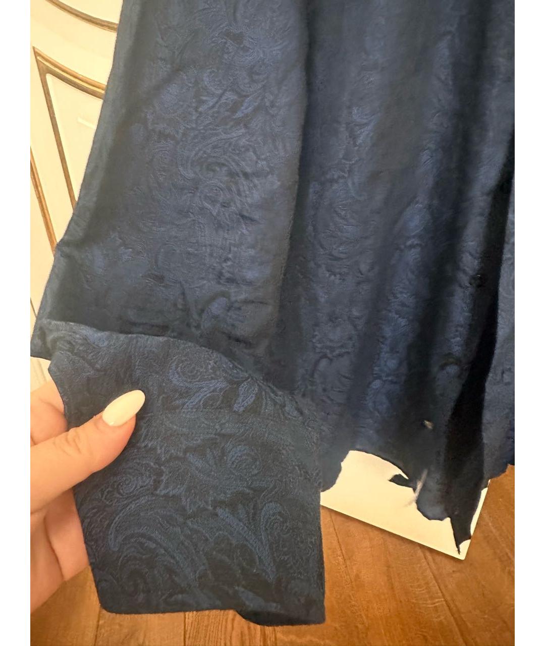 ETRO Синяя хлопковая классическая рубашка, фото 4