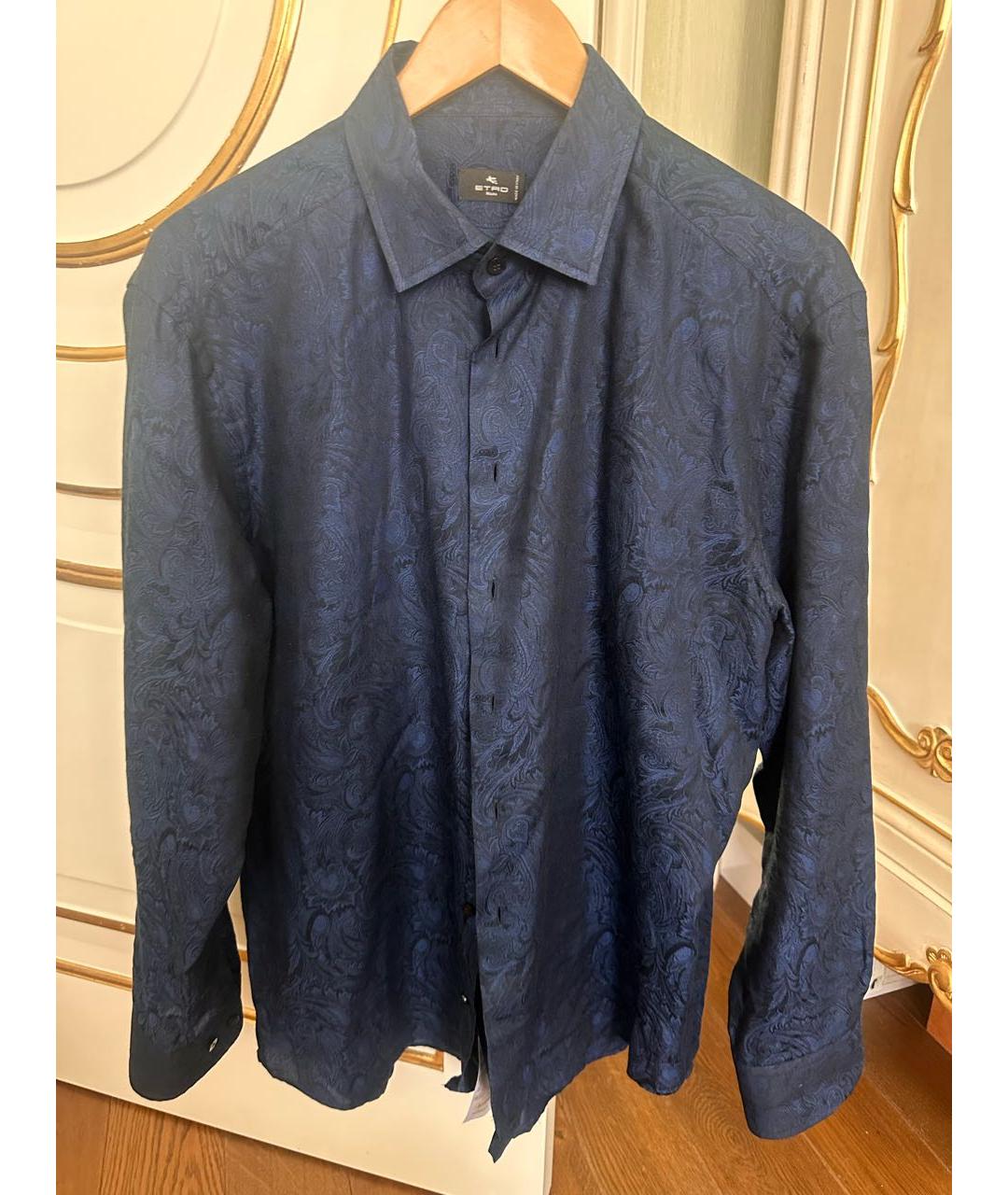 ETRO Синяя хлопковая классическая рубашка, фото 7