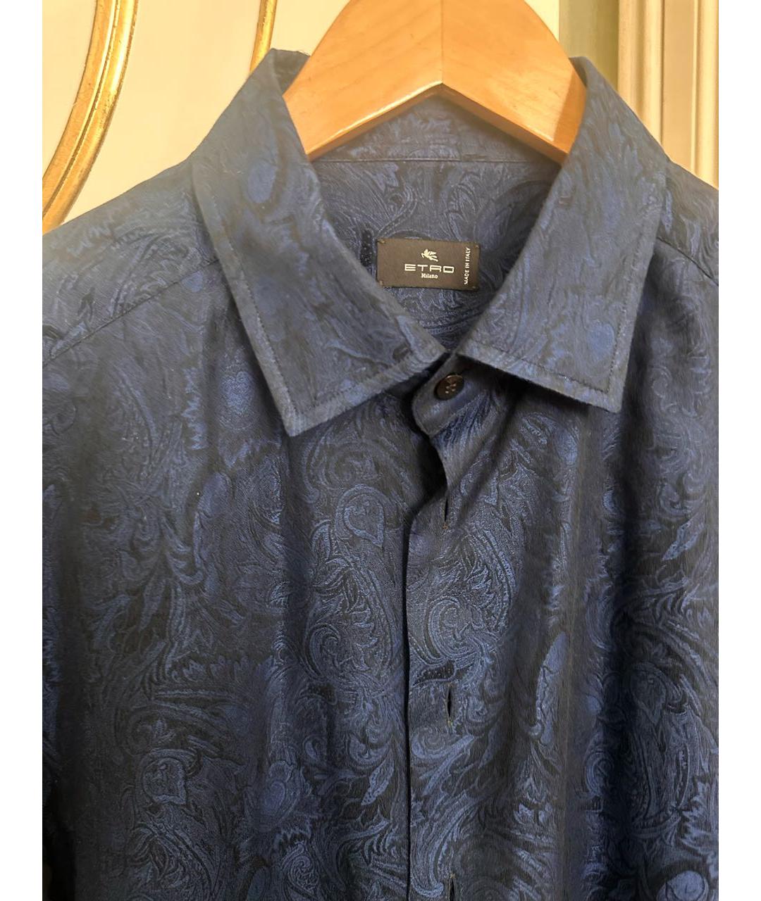 ETRO Синяя хлопковая классическая рубашка, фото 3