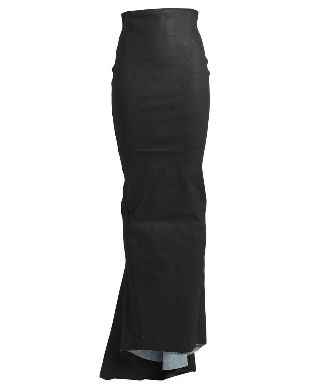 RICK OWENS Черная хлопковая юбка макси, фото 1