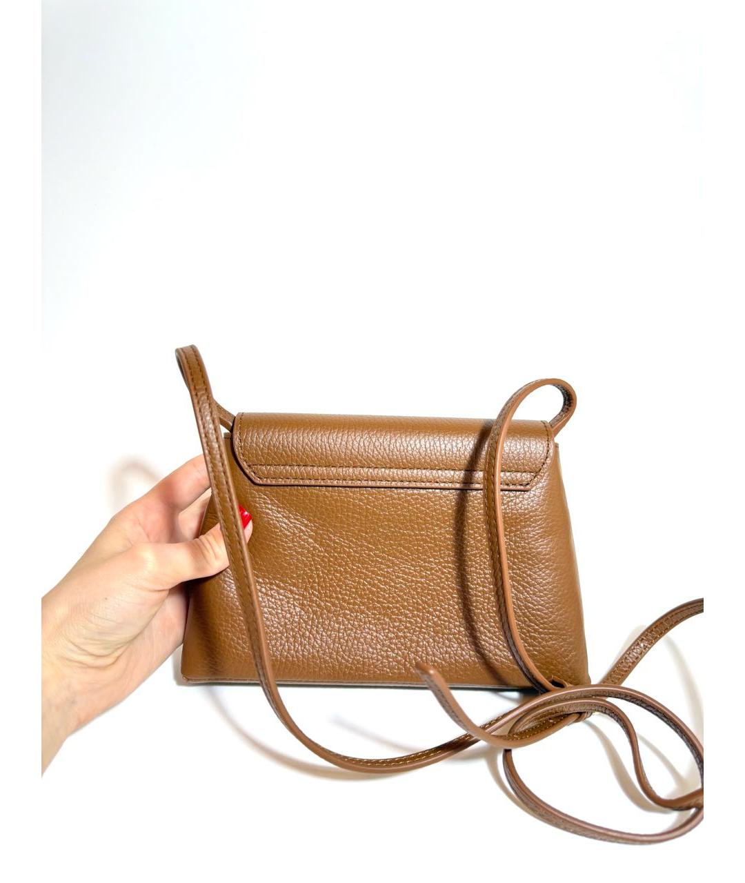 FURLA Коричневая кожаная сумка через плечо, фото 3