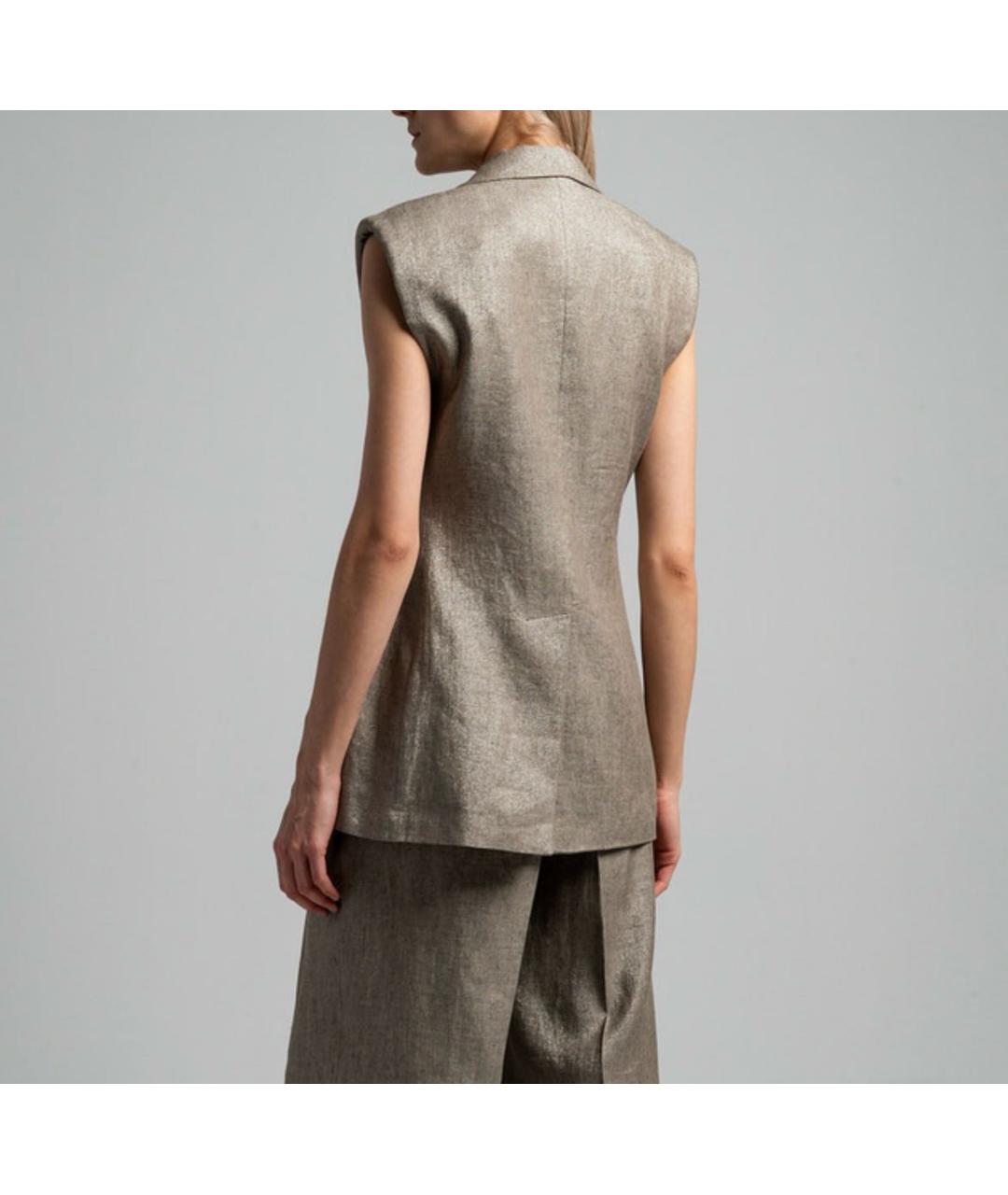 BRUNELLO CUCINELLI Бежевая льняная жилетка, фото 2
