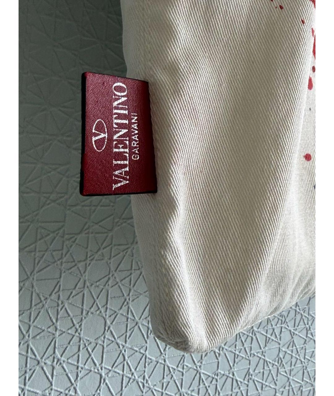 VALENTINO Бежевая тканевая сумка тоут, фото 8