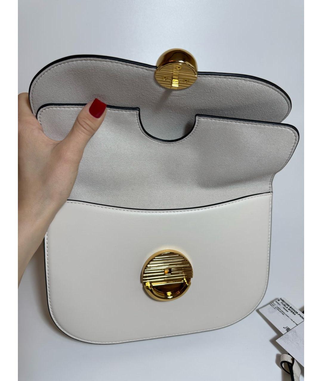 FURLA Белая кожаная сумка через плечо, фото 6