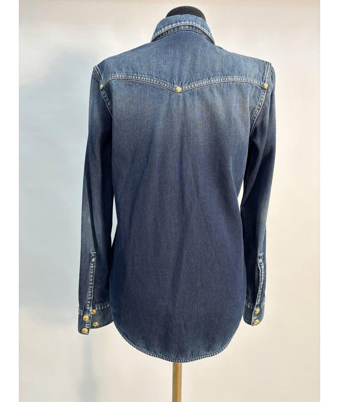BALMAIN Темно-синяя хлопковая рубашка, фото 6
