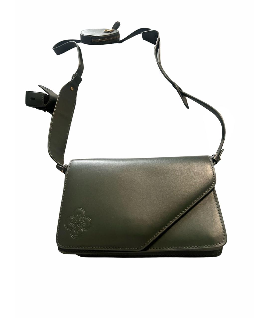 PINKO Зеленая кожаная сумка через плечо, фото 1