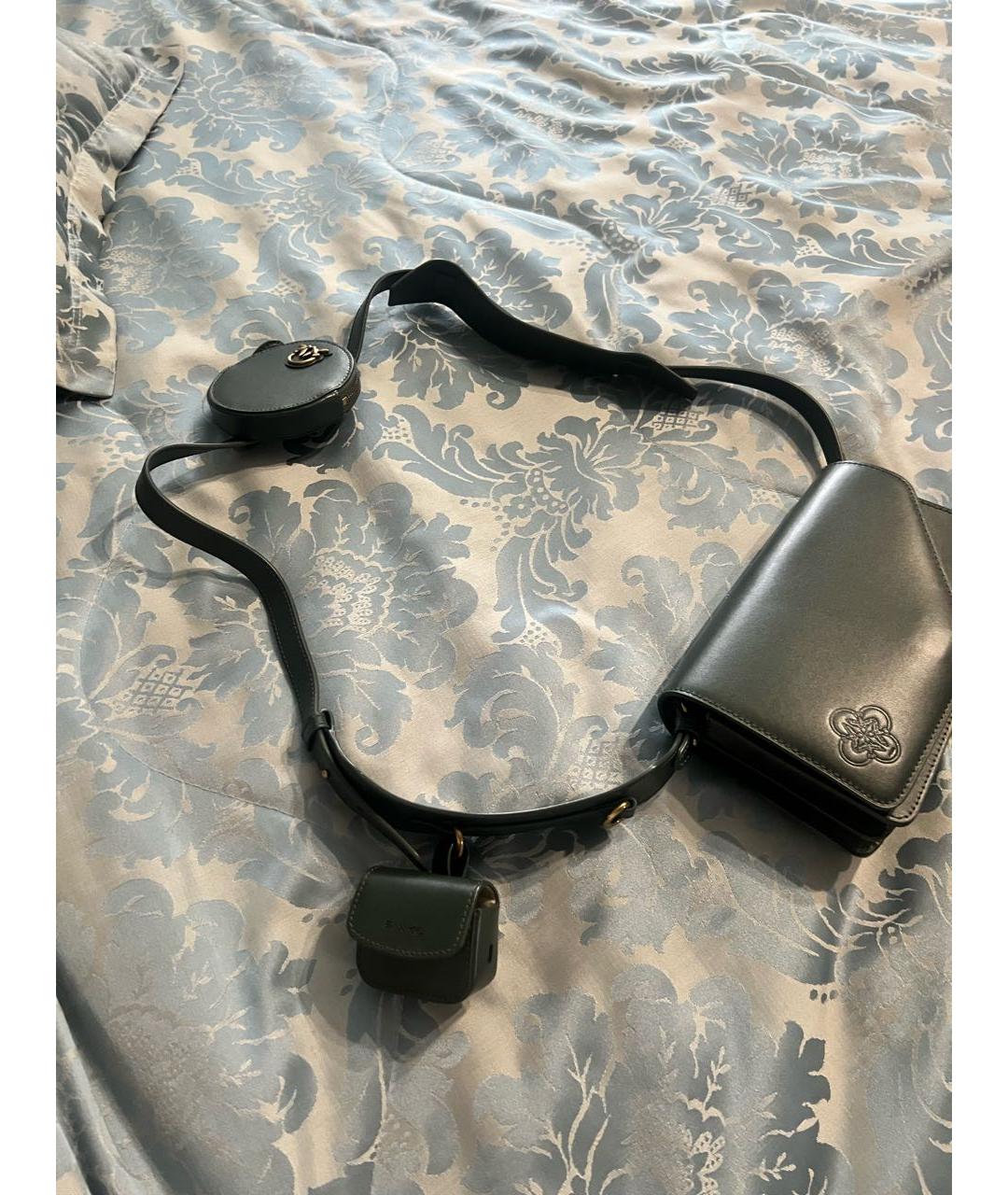 PINKO Зеленая кожаная сумка через плечо, фото 3