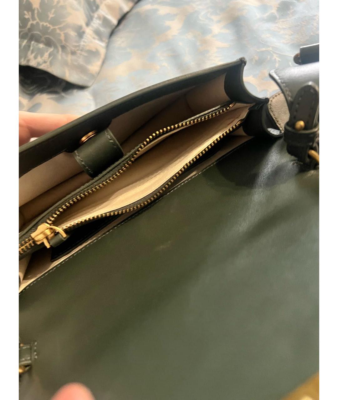 PINKO Зеленая кожаная сумка через плечо, фото 2