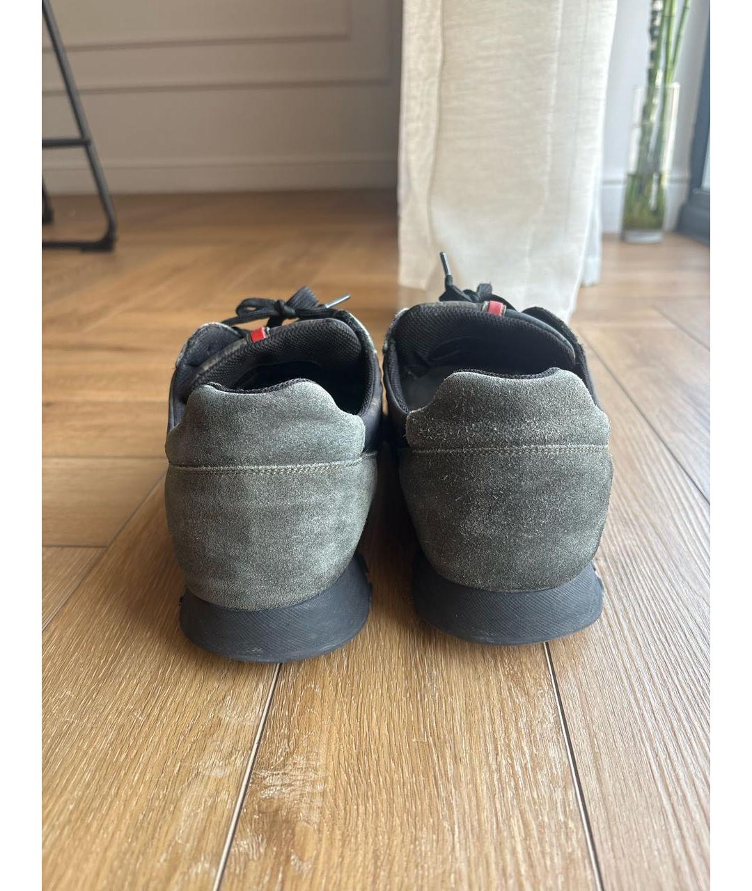 PRADA Хаки замшевые низкие кроссовки / кеды, фото 4