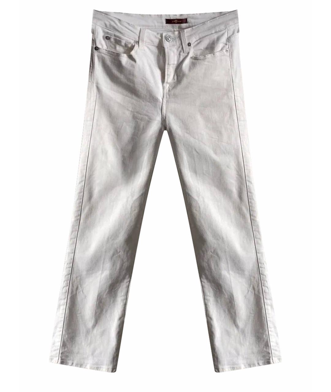 7 FOR ALL MANKIND Белые хлопко-эластановые прямые джинсы, фото 1