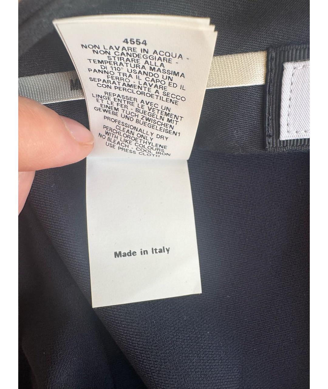 MOSCHINO Темно-синие полиэстеровые прямые брюки, фото 8