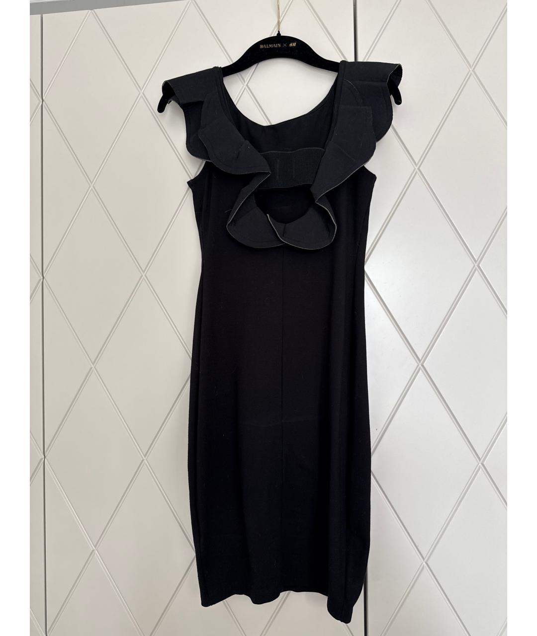 RED VALENTINO Черное вискозное платье, фото 4