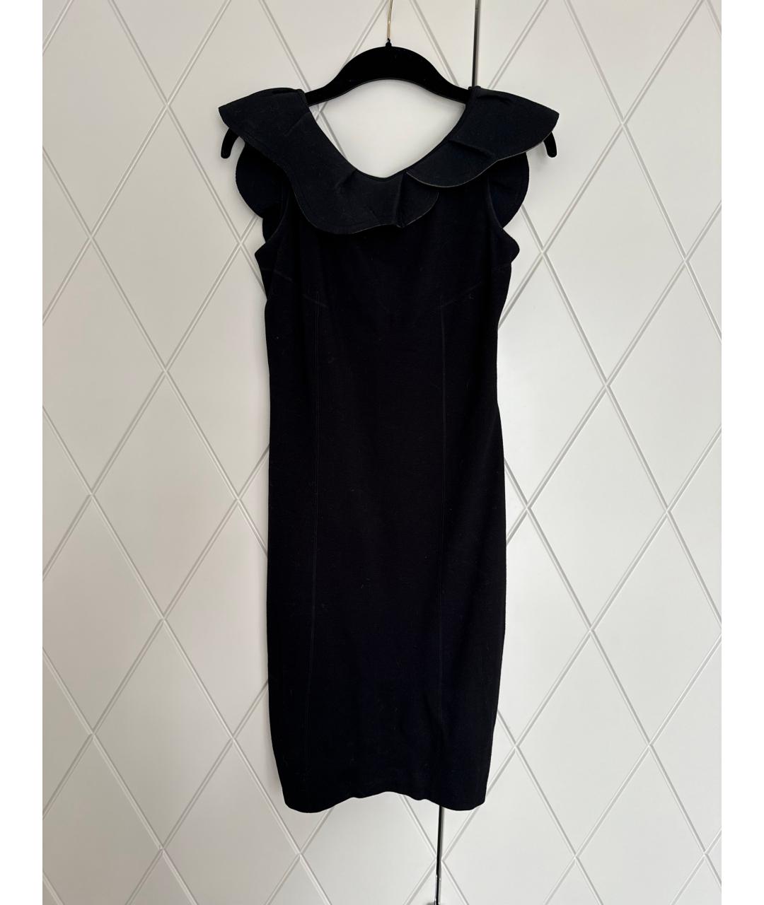 RED VALENTINO Черное вискозное платье, фото 6