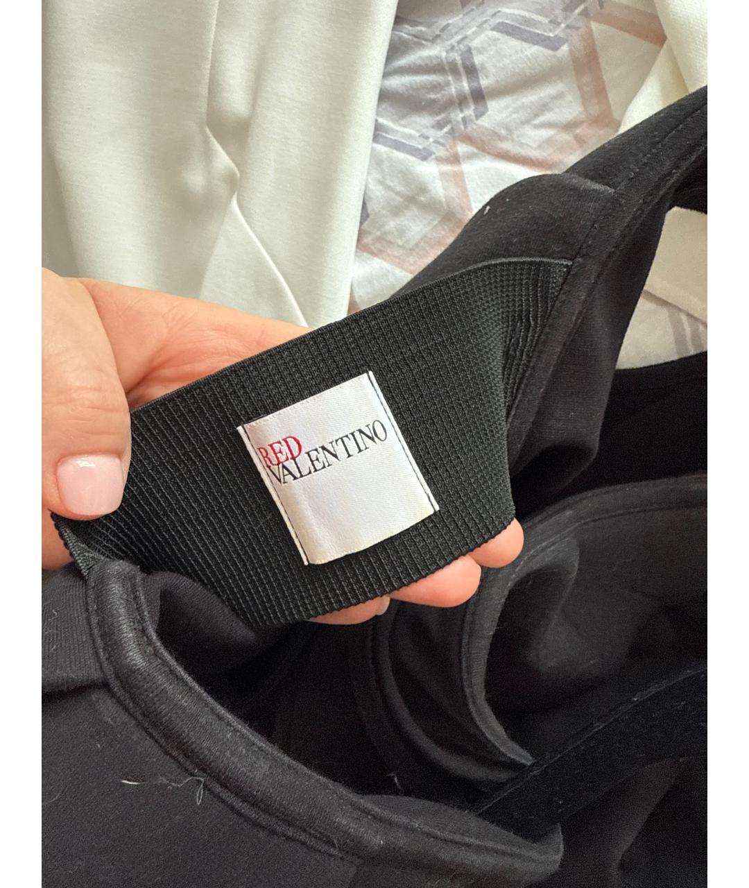 RED VALENTINO Черное вискозное платье, фото 5