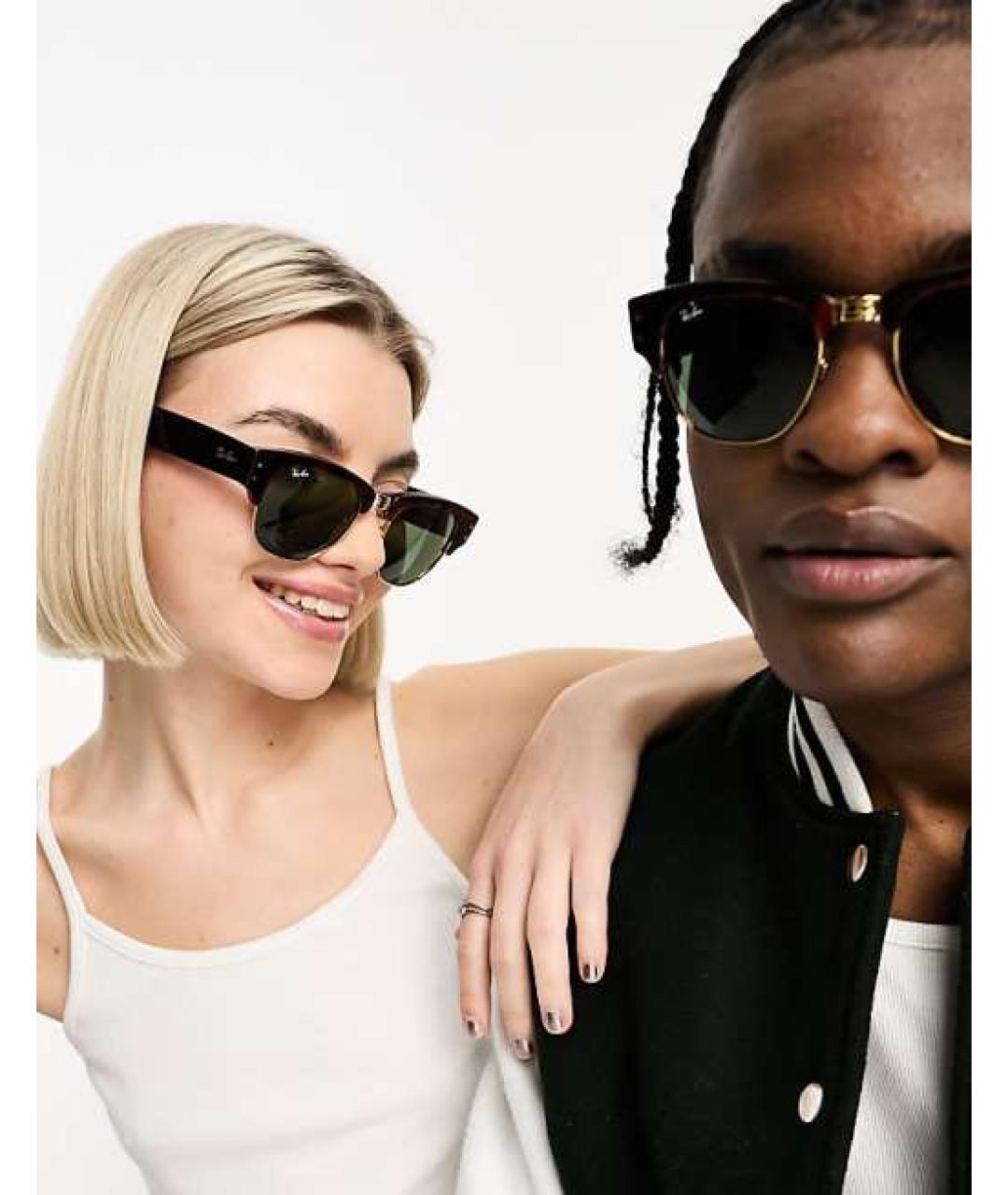 RAY BAN Коричневые пластиковые солнцезащитные очки, фото 8