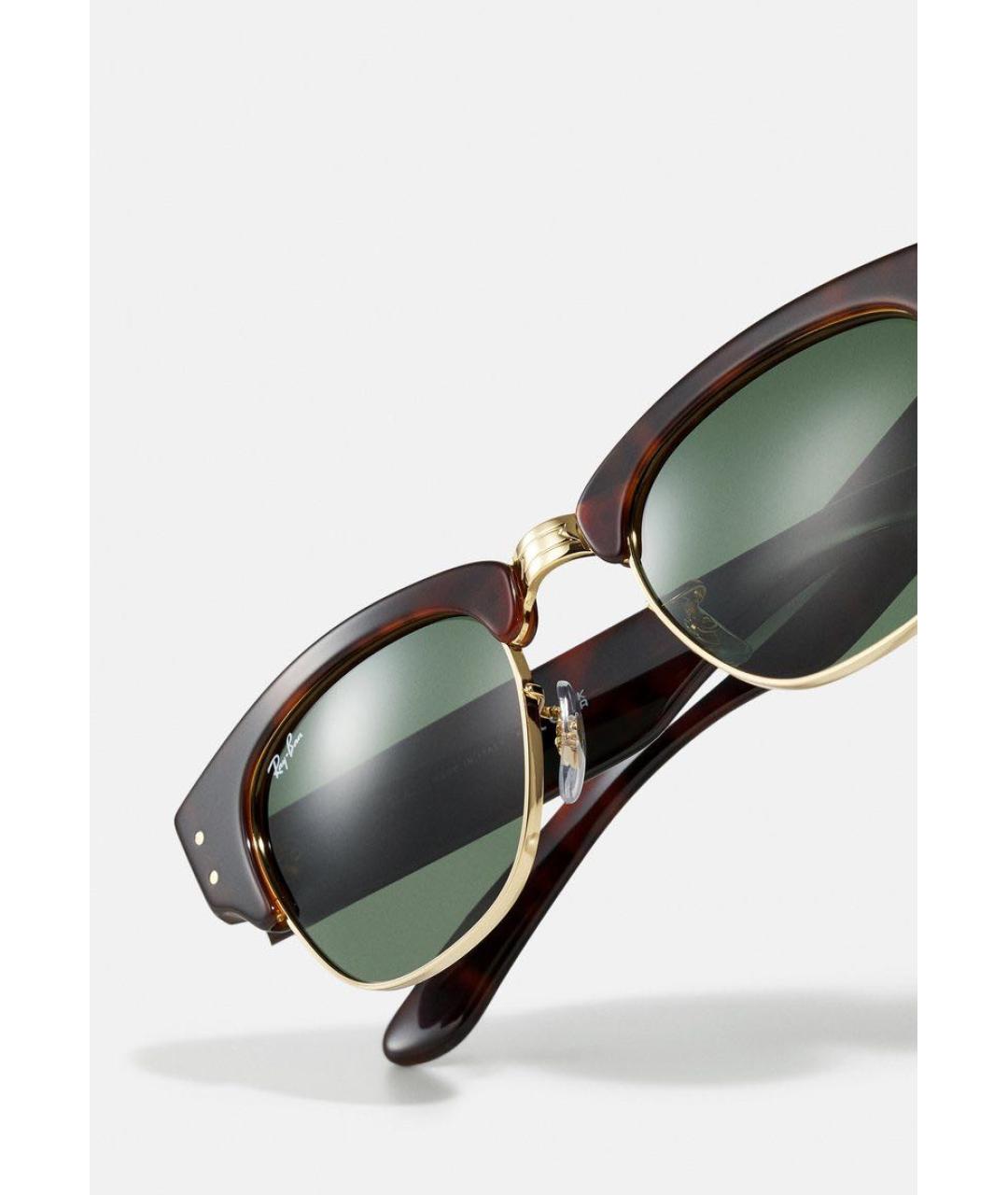 RAY BAN Коричневые пластиковые солнцезащитные очки, фото 3