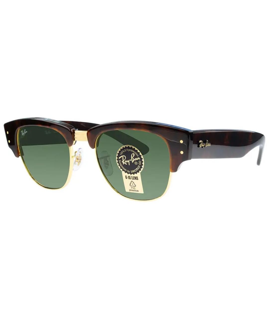 RAY BAN Коричневые пластиковые солнцезащитные очки, фото 2