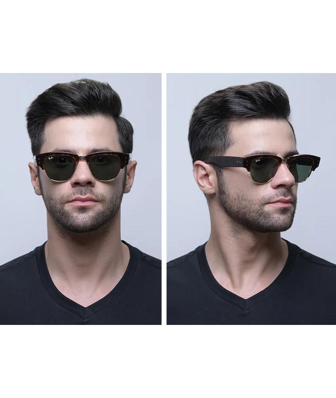 RAY BAN Коричневые пластиковые солнцезащитные очки, фото 6