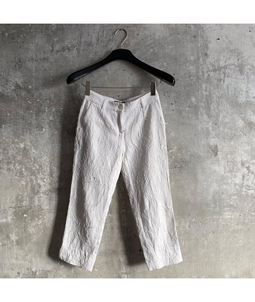 DOLCE&GABBANA Белые хлопковые брюки широкие, фото 5