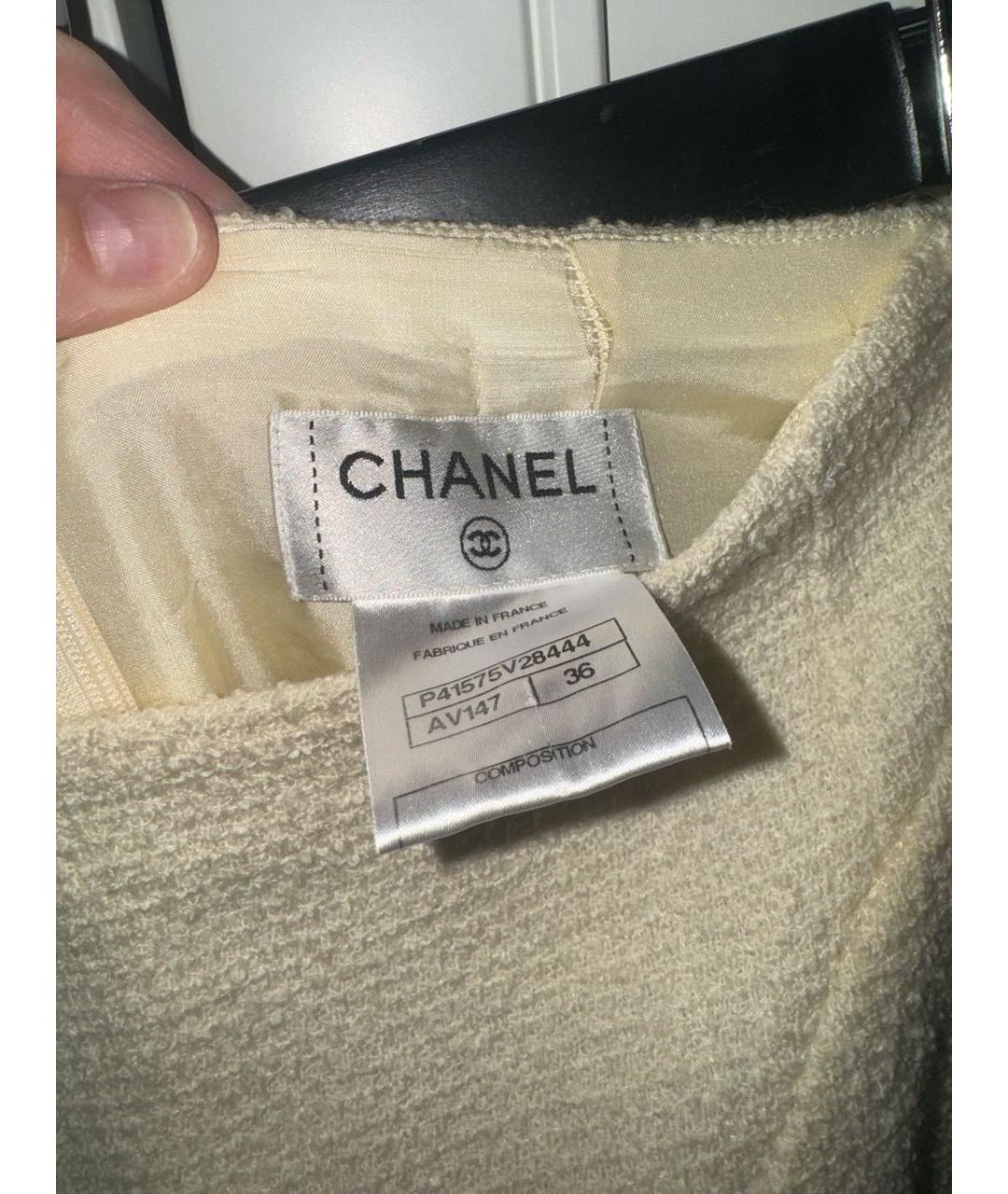 CHANEL Бежевый шерстяной костюм с юбками, фото 4