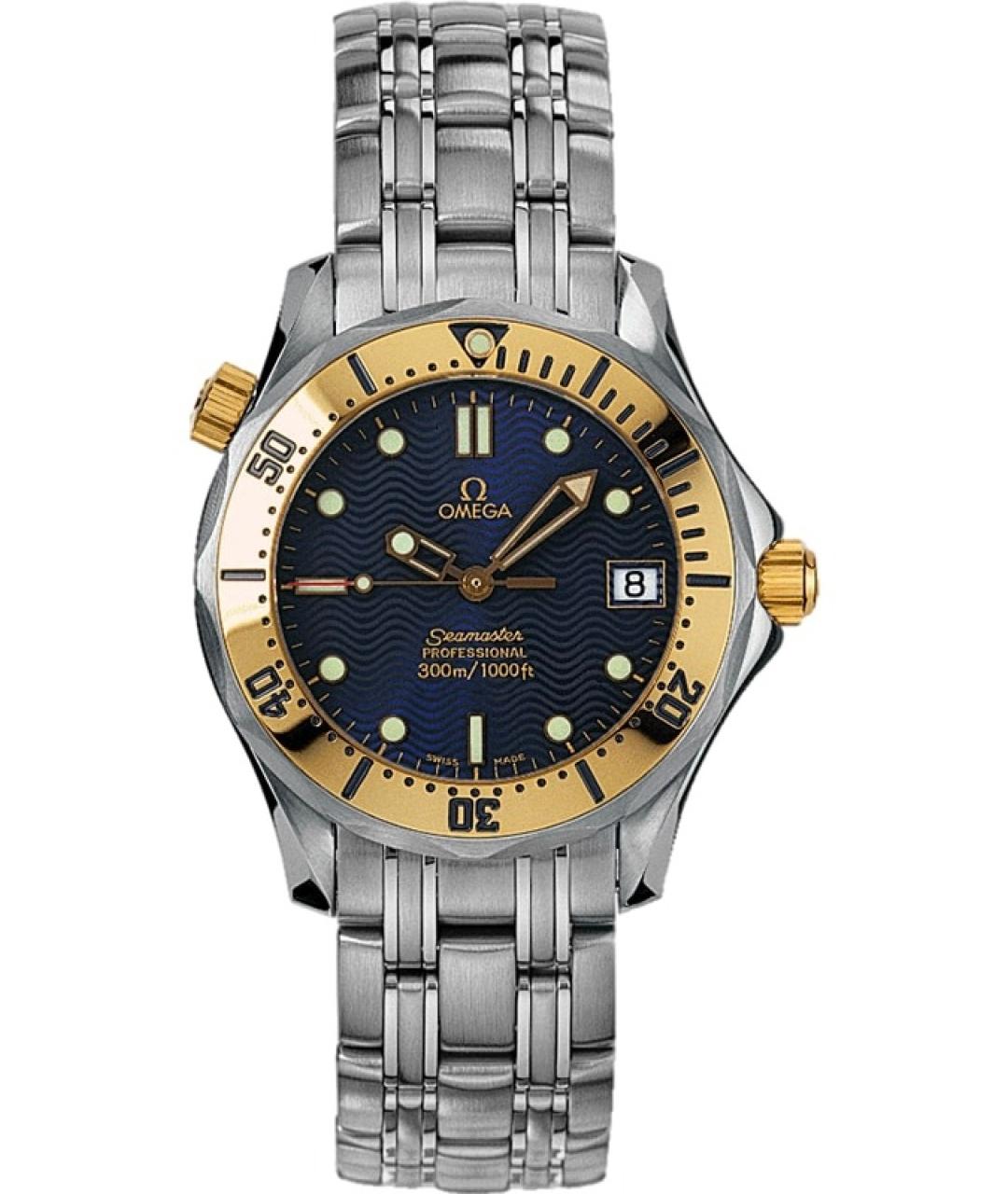 OMEGA Темно-синие часы из желтого золота, фото 10