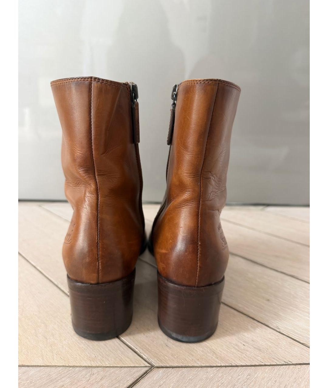 GUCCI Коричневые кожаные ботинки, фото 4