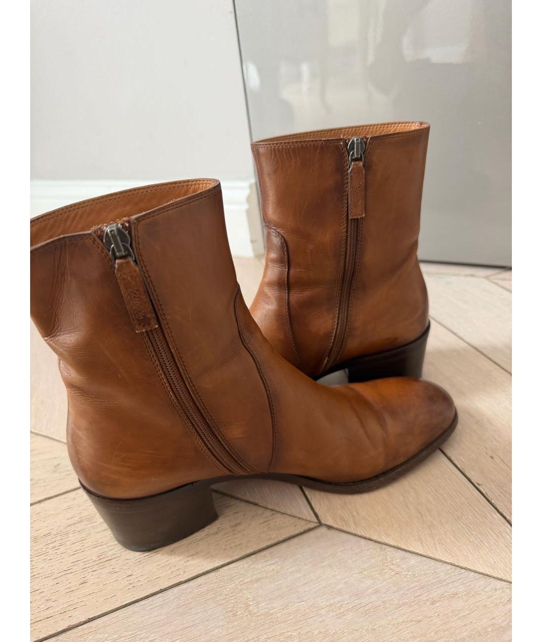 GUCCI Коричневые кожаные ботинки, фото 6