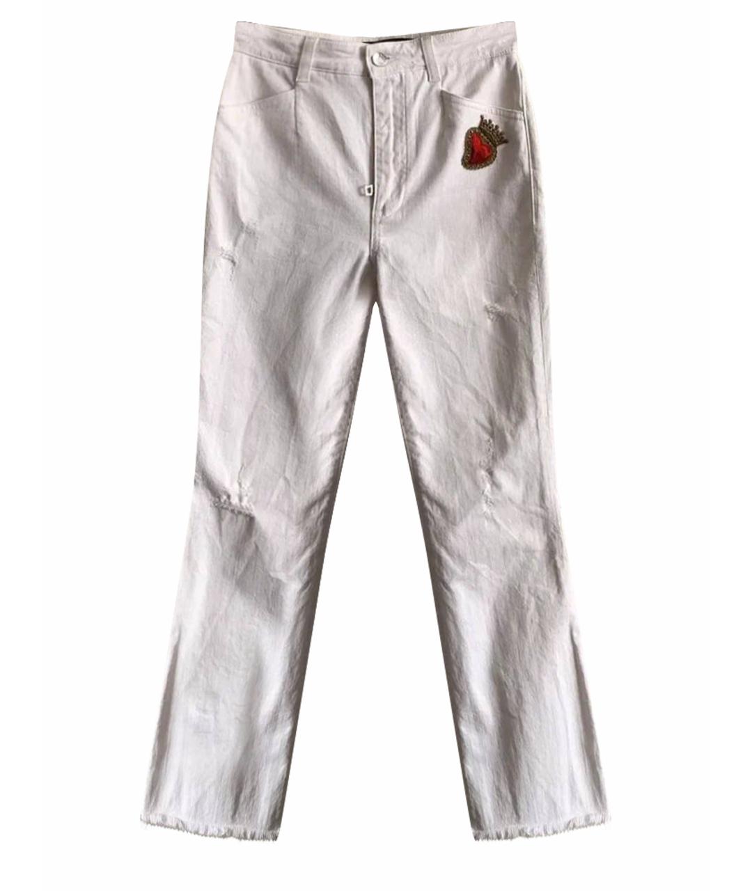 DOLCE&GABBANA Белые хлопко-эластановые джинсы клеш, фото 1