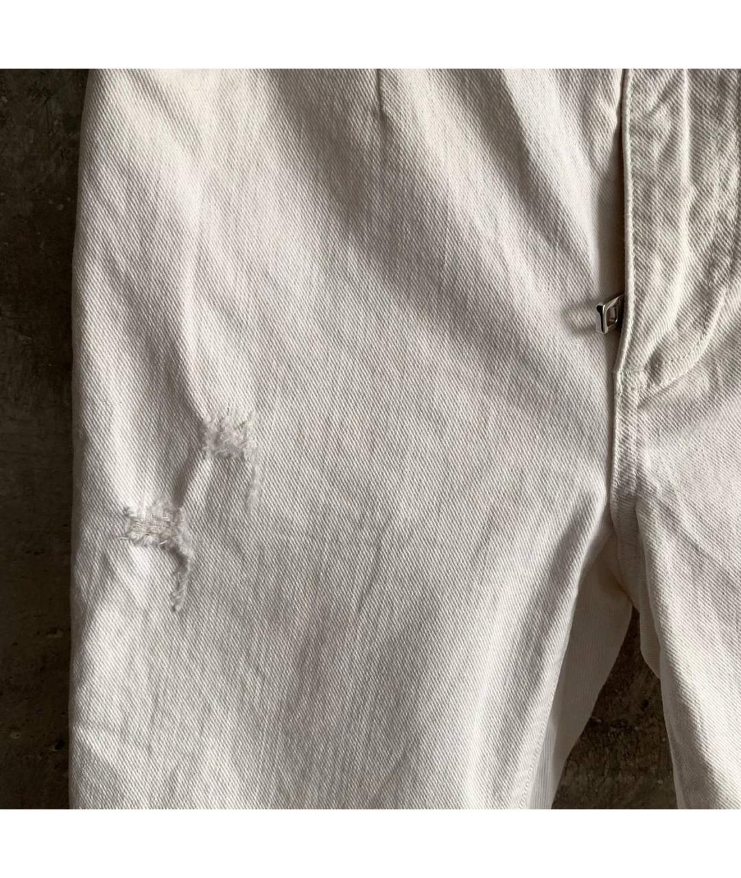 DOLCE&GABBANA Белые хлопко-эластановые джинсы клеш, фото 6