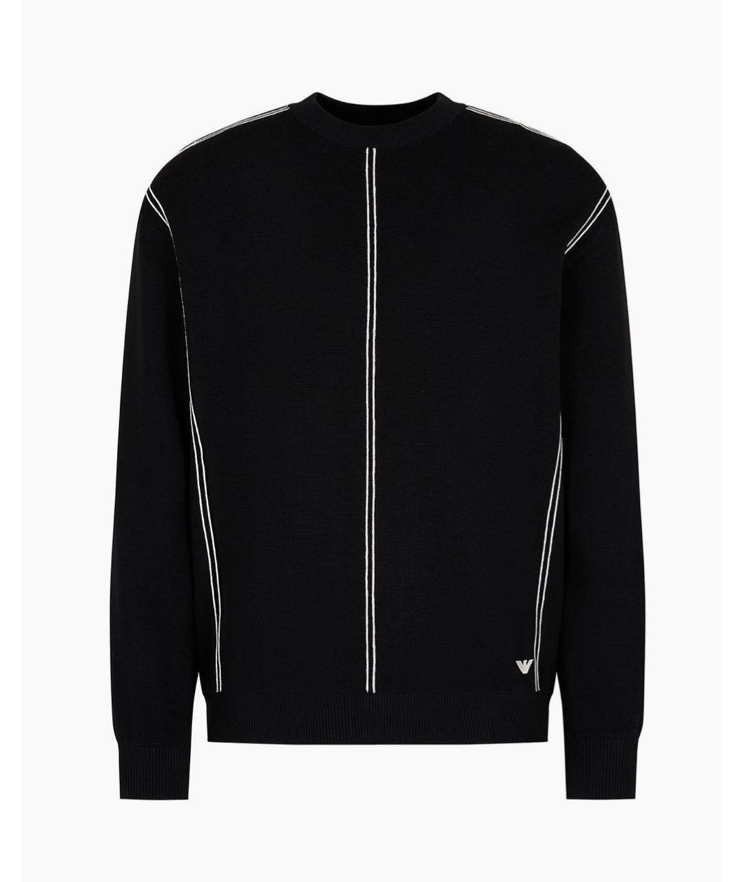 EMPORIO ARMANI Черный шерстяной джемпер / свитер, фото 1
