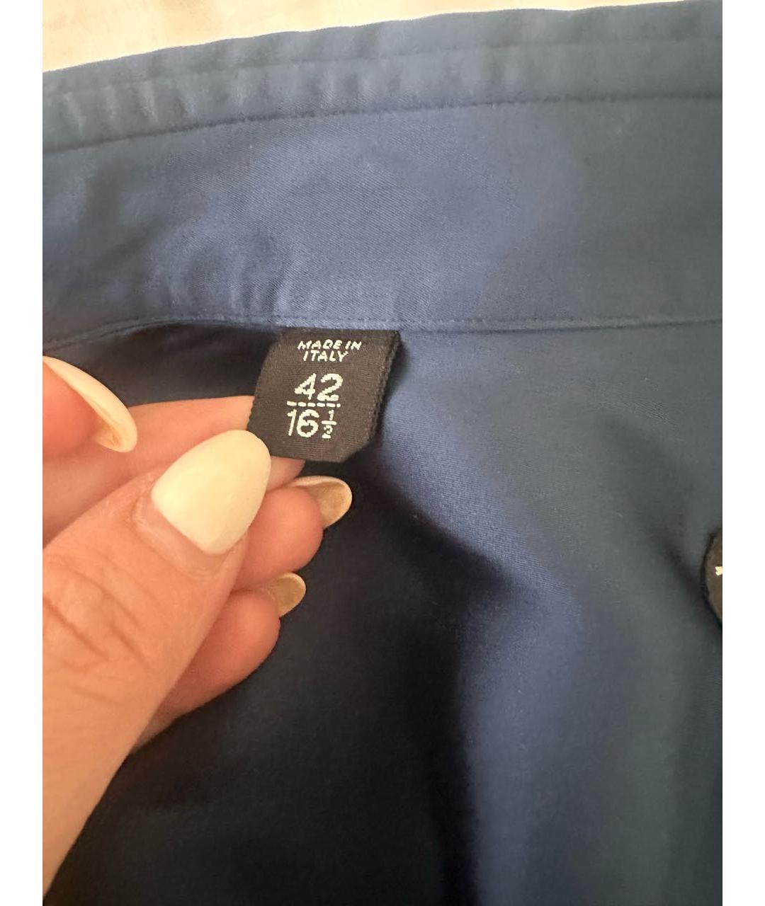 TOM FORD Синяя шелковая классическая рубашка, фото 4