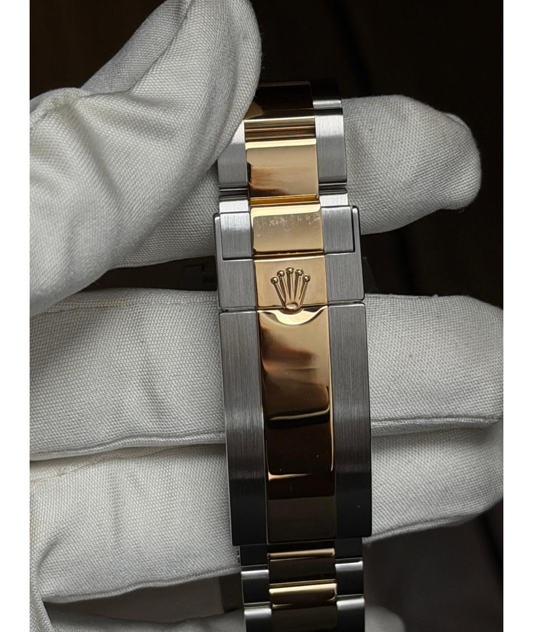 ROLEX Черные часы из желтого золота, фото 9