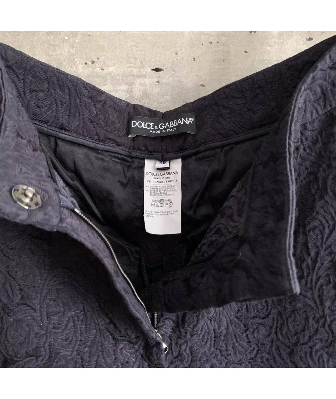 DOLCE&GABBANA Черные вискозные бриджи, фото 4