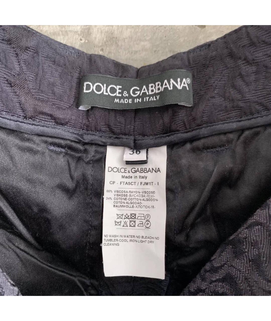 DOLCE&GABBANA Черные вискозные бриджи, фото 3