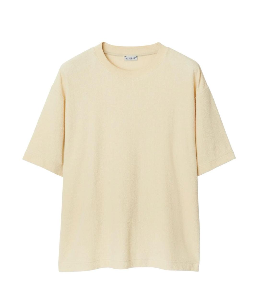 BURBERRY Бежевая хлопковая футболка, фото 2