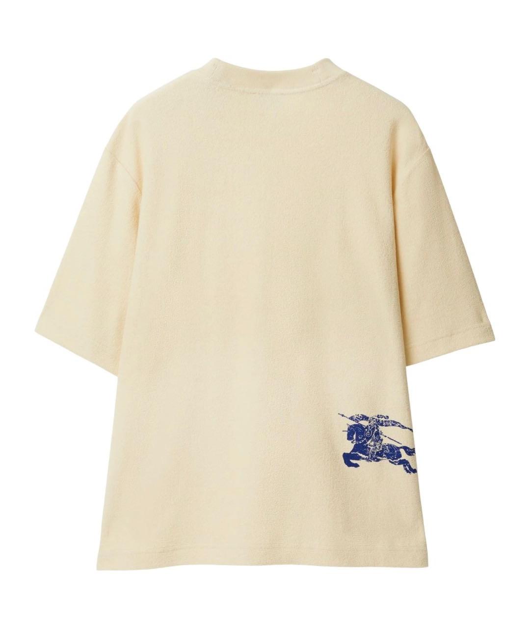 BURBERRY Бежевая хлопковая футболка, фото 1