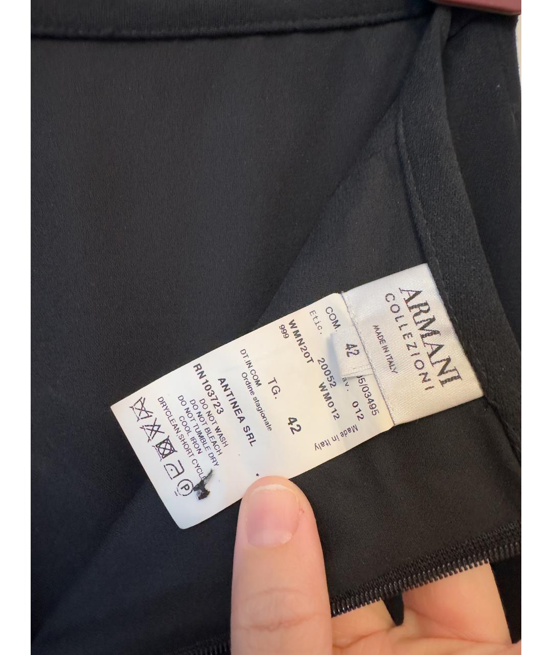 ARMANI COLLEZIONI Черная вискозная юбка миди, фото 3