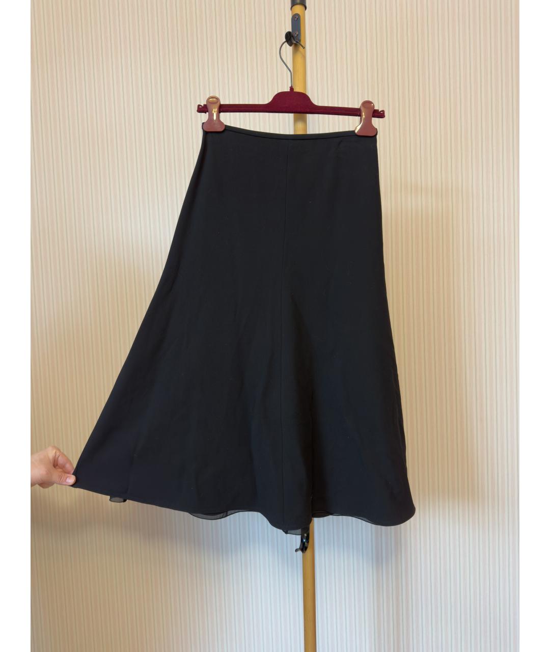 ARMANI COLLEZIONI Черная вискозная юбка миди, фото 4