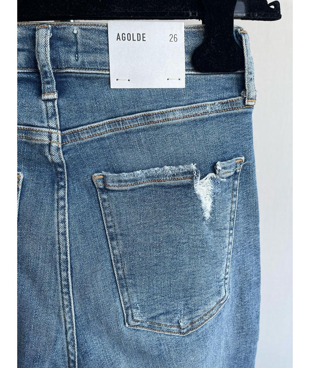 AGOLDE Синие хлопковые джинсы слим, фото 4