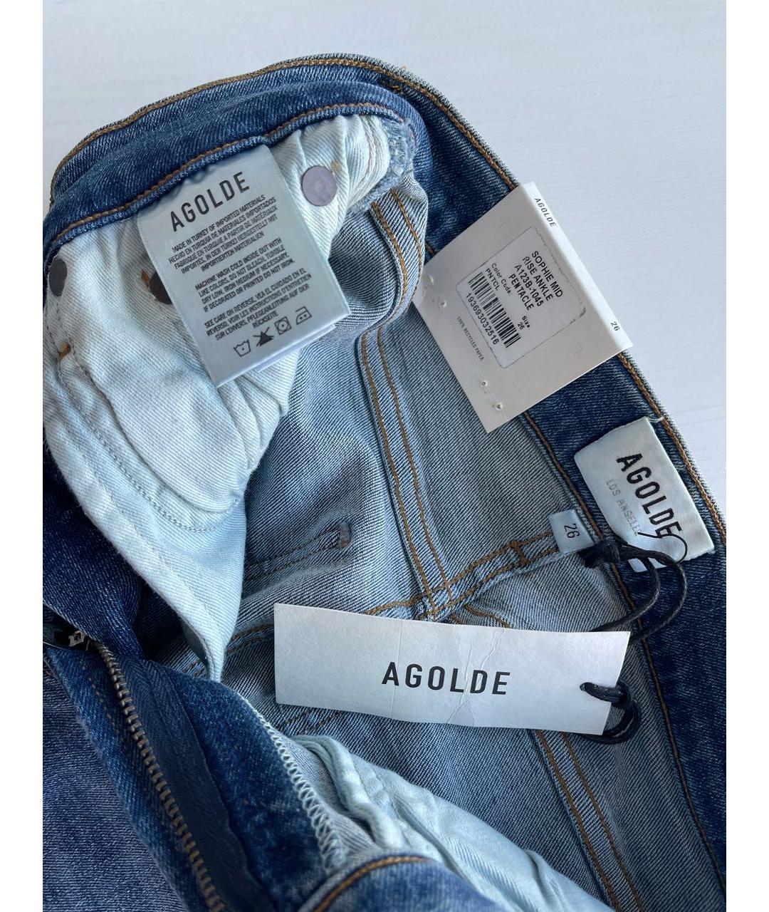 AGOLDE Синие хлопковые джинсы слим, фото 6
