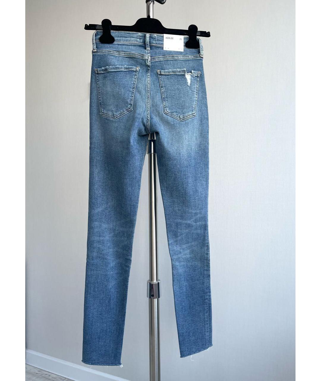 AGOLDE Синие хлопковые джинсы слим, фото 2