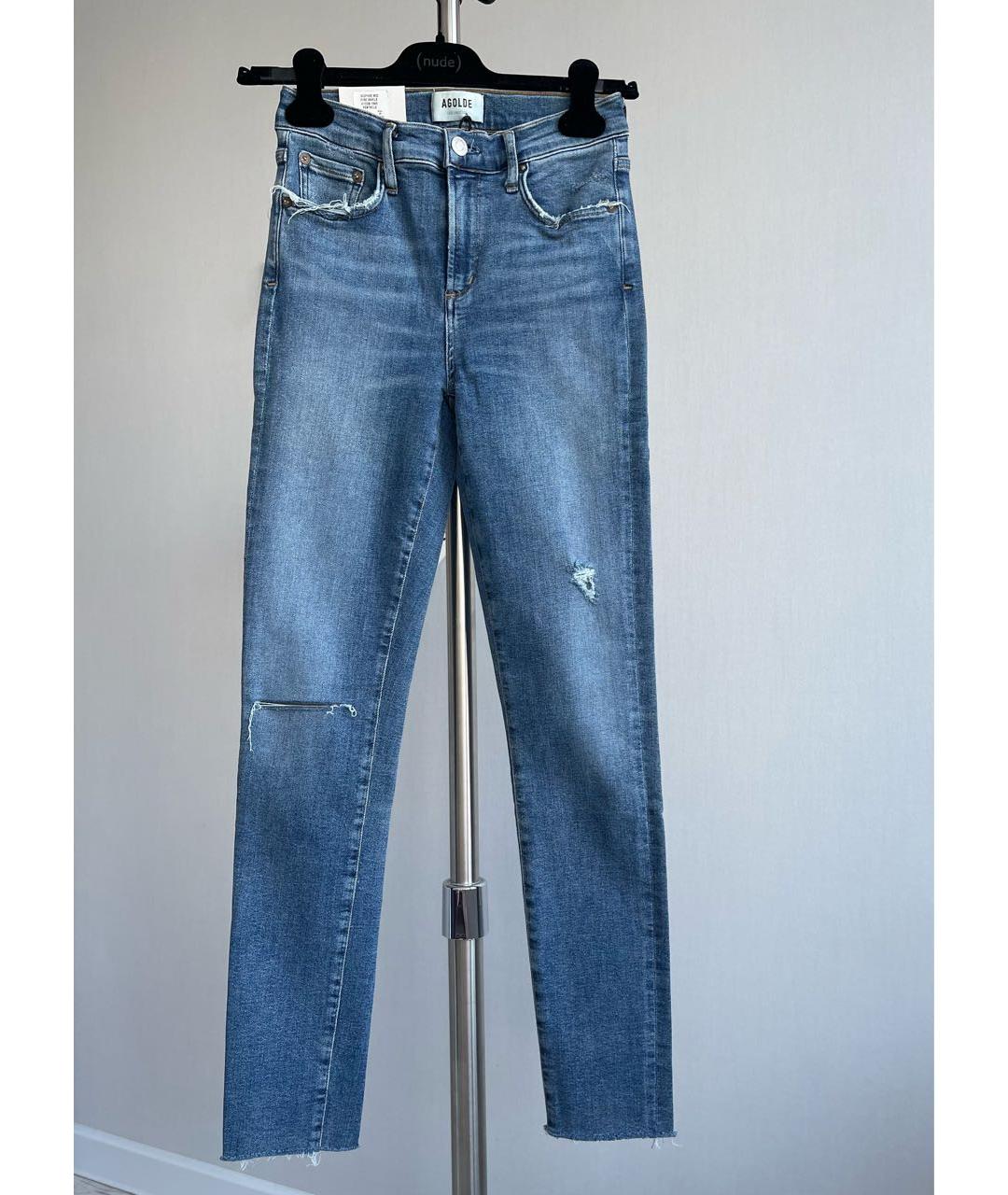 AGOLDE Синие хлопковые джинсы слим, фото 7