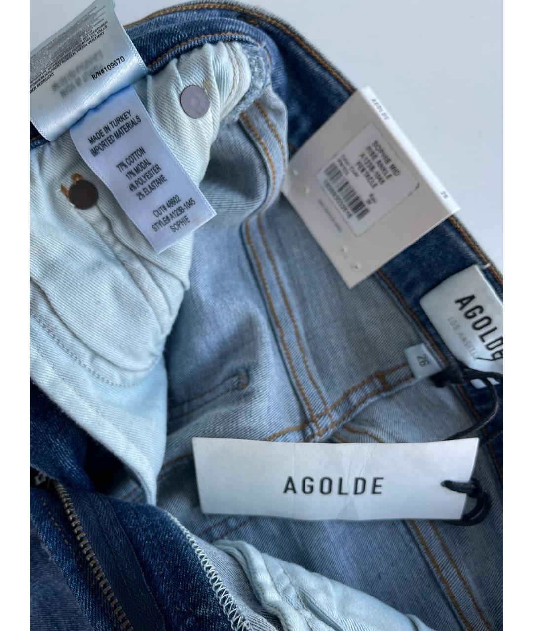 AGOLDE Синие хлопковые джинсы слим, фото 5